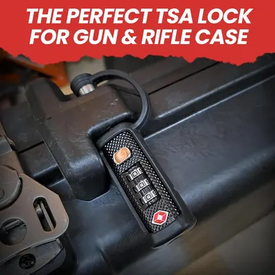Communicates that this TSA lock is specifically designed for securing gun and rifle cases, providing travel security and compliance.
