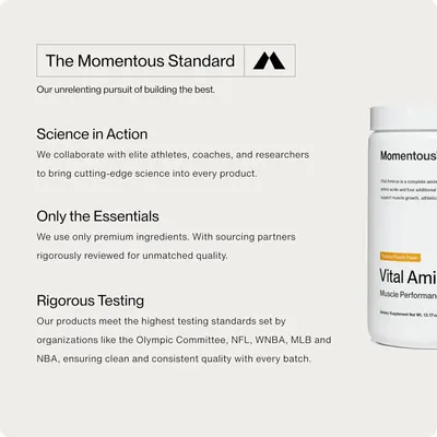 Communicates the brand's commitment to quality through three distinct value propositions: scientific collaboration, premium sourcing, and high testing standards to build trust and credibility.