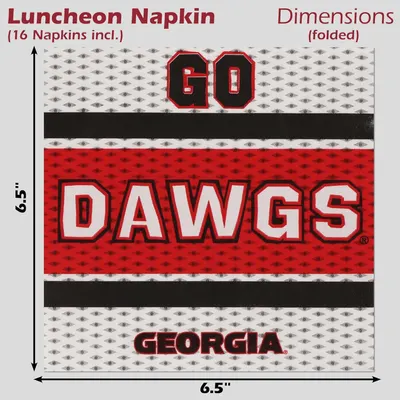 Communicates the exact dimensions of the folded luncheon napkin (6.5 inches by 6.5 inches) to help shoppers understand the physical size of the product they will receive.