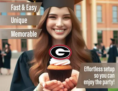 Communicates multiple benefits of the product including ease of use, uniqueness, memorability, and effortless setup to appeal to customers planning graduation parties or events.