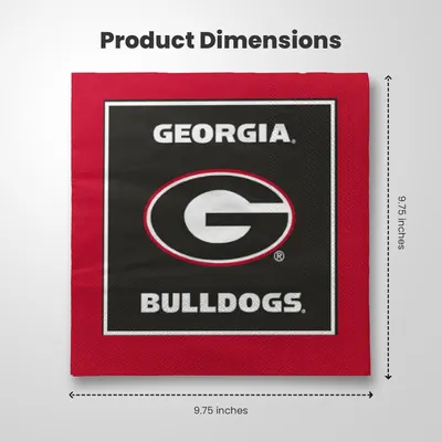 Communicates the exact physical dimensions of the napkin product to help shoppers understand its size before purchase.