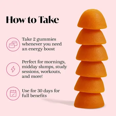 Explains how to use the gummy product by providing clear dosage instructions and usage scenarios to help customers understand when and how to take the product for optimal results.