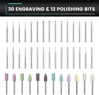 Shows the complete set of bits included with the product to help shoppers understand the variety and quantity of tools they will receive.