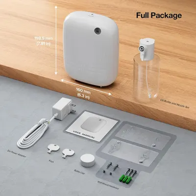 Shows all items included with purchase to help shoppers understand the full value and what accessories come in the box. Communicates the exact physical dimensions of the main device to help shoppers…