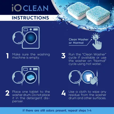 Provides step-by-step instructions on how to use the cleaning tablets to clean a washing machine, reducing friction and answering how the product works.