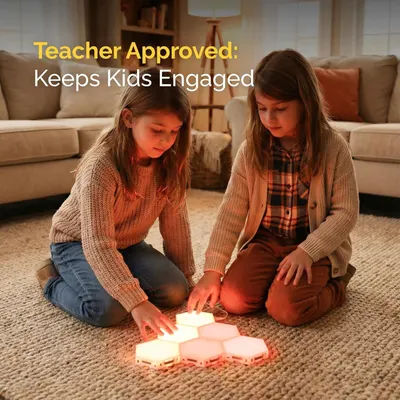 Communicates that the product is teacher-approved and keeps children engaged, providing reassurance to parents that it has educational value and holds kids' attention.