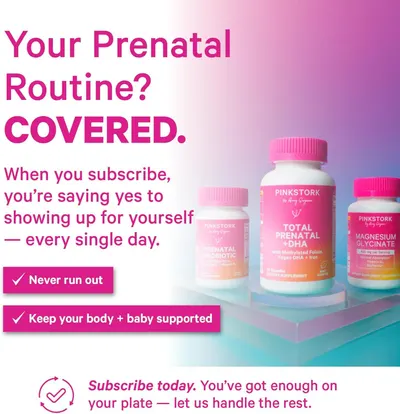 Communicates the benefits of subscribing to prenatal vitamins, emphasizing convenience, consistent supply, and comprehensive health support for mother and baby.