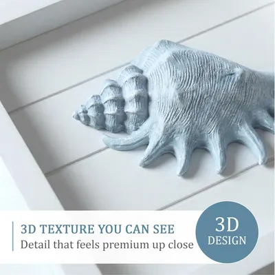 Highlights the product's three-dimensional textured design to communicate premium quality and tactile detail that customers can see and feel.