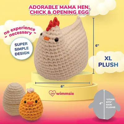 Communicates multiple selling points of the plush toy including its beginner-friendly design, large 6-inch size, and the complete set of characters included to show versatility and value. Shows…