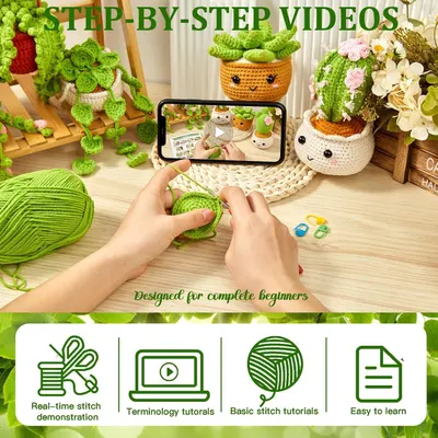 Communicates that the product includes comprehensive instructional support through multiple learning features including video tutorials, stitch demonstrations, and beginner-friendly content to help…