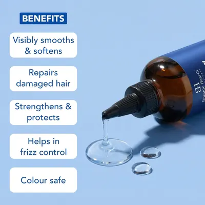 Communicates five key benefits of the hair product to help shoppers understand its multiple value propositions in one glance.