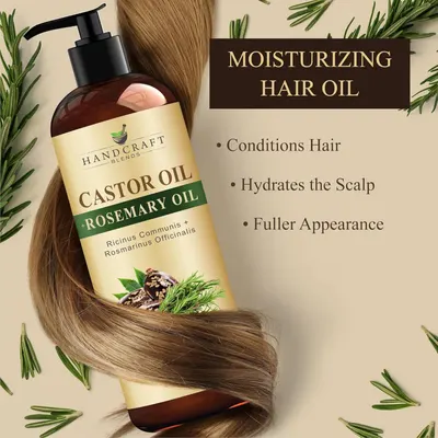 Communicates three key benefits of the hair oil to show shoppers how the product improves hair health and appearance through conditioning, hydration, and volume enhancement.