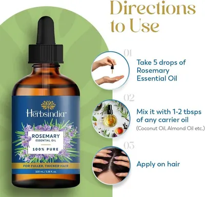 Provides step-by-step instructions on how to use the rosemary essential oil product, reducing friction and answering how to apply it for fuller, thicker hair.