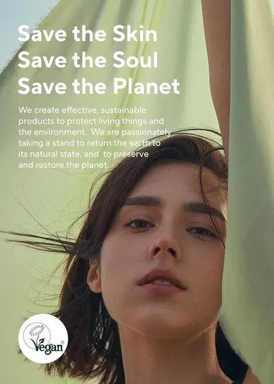 Communicates the brand's core values and mission around sustainability, environmental protection, and vegan products to build emotional connection and trust with eco-conscious shoppers.