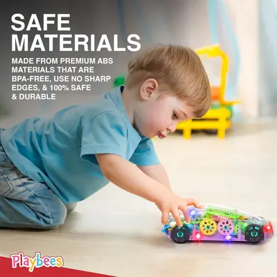 Reassures parents that the toy is made from safe, child-friendly materials with no harmful chemicals or sharp edges, emphasizing durability and safety for kids.