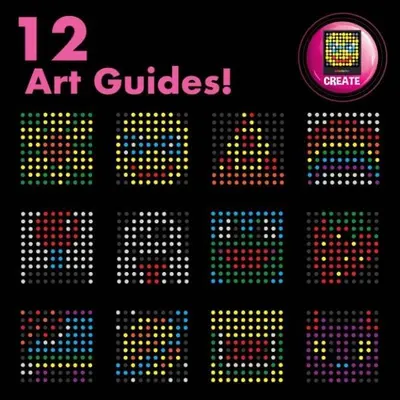 Shows the customer that the product includes 12 different art guide templates to help them create various pixel art designs.