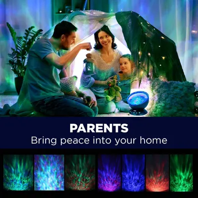 Demonstrates how the product can be used by parents to create a calming, peaceful environment for family time and relaxation at home.