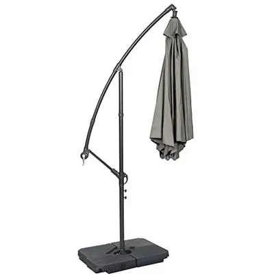 Shows the product in its closed, stored position to help shoppers understand how the umbrella looks when not in use and how it can be compactly stored.