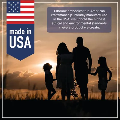 Emphasizes the brand's commitment to American manufacturing and ethical standards, building trust and emotional connection through patriotic imagery and brand values.