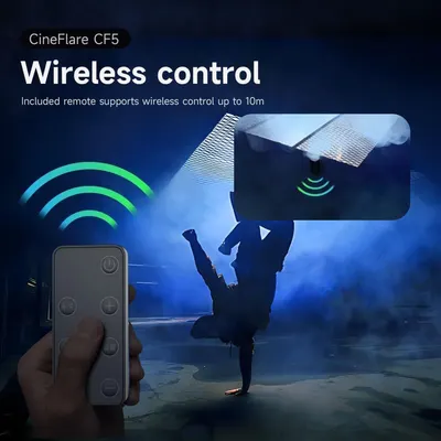 Communicates that the product includes a wireless remote control with up to 10m range, emphasizing convenience and ease of use for the customer.