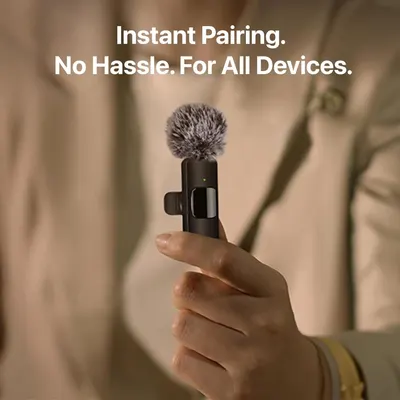 Communicates that the microphone pairs instantly with all devices without hassle, reducing setup friction and reassuring shoppers of ease of use.