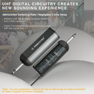 Communicates multiple technical benefits of the wireless audio system including superior sound quality through digital circuitry, high-quality sampling rate, minimal delay, and…