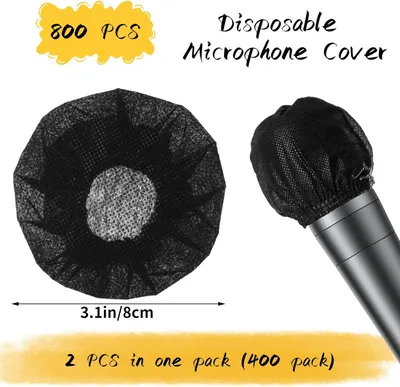 Communicates the large quantity included in the pack and the exact dimensions of the disposable microphone covers to help shoppers assess value and compatibility. Shows what the customer receives in…