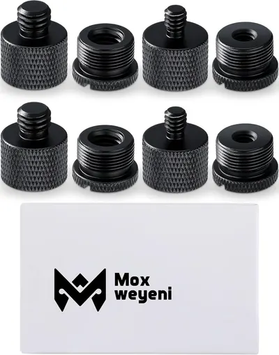 Shows all the threaded adapters and components included in the package so shoppers understand exactly what they will receive with their purchase.