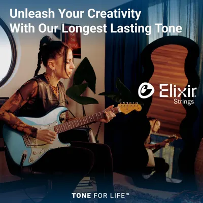 Communicates that Elixir Strings provide the longest lasting tone, appealing to musicians who want durability and sustained sound quality.