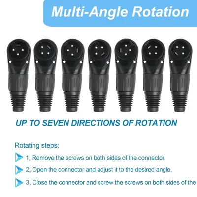 Instructs shoppers on how to adjust the connector to different angles by following a 3-step process, reducing setup confusion and demonstrating ease of use. Highlights the product's ability to…
