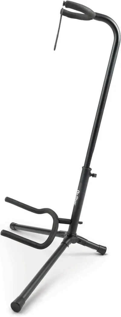 Shows the full guitar stand in a clean white background to help shoppers visualize the complete product structure and design without distractions.