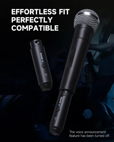 Communicates that the wireless microphone system components fit together seamlessly and are compatible with each other, reassuring shoppers about ease of setup and use.