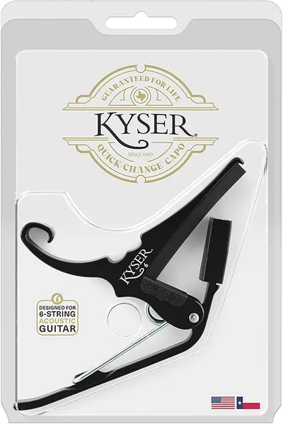 Communicates that this guitar capo is specifically designed for and compatible with 6-string acoustic guitars, helping shoppers confirm it will work with their instrument.