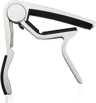Shows the guitar capo in a clean, isolated view to help shoppers see the product design and construction without distractions.