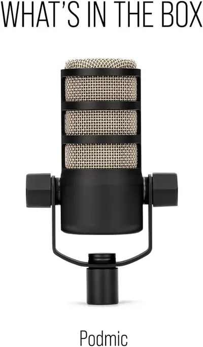 Shows the customer what is included in the box when they purchase this microphone product.