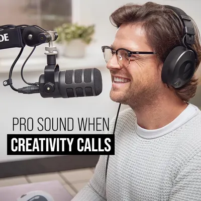 Communicates that the microphone delivers professional-grade sound quality for creative content creation, appealing to podcasters, streamers, and content creators.