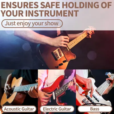 Demonstrates the product works with various types of guitars and instruments including acoustic guitar, electric guitar, and bass to show versatility and broad compatibility.