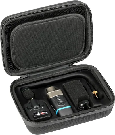 Shows the customer everything included in the package, demonstrating that the product comes with a protective carrying case and multiple accessories neatly organized in custom-fit compartments.