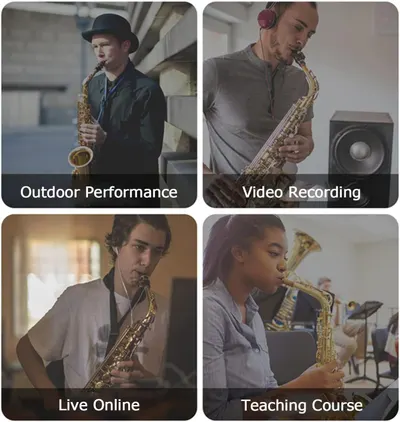 Demonstrates the versatility of the product by showing four different use cases where it can be effectively used, helping shoppers understand its broad applicability across various musical…