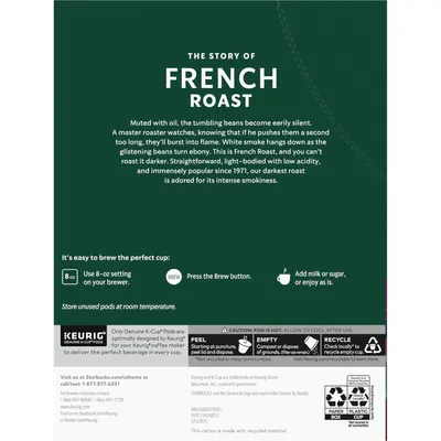 Communicates the brand story and heritage of French Roast coffee while providing simple brewing instructions to help customers understand the product and how to use it.