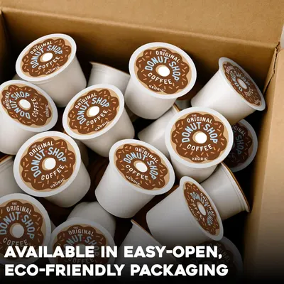 Communicates that the product is available in easy-open, eco-friendly packaging to appeal to environmentally conscious shoppers.