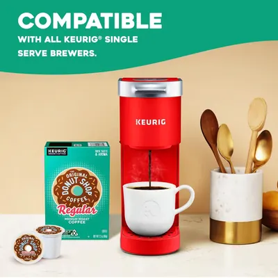 Communicates that the product is compatible with all Keurig single serve brewers, reassuring shoppers they can use it with their existing coffee maker.