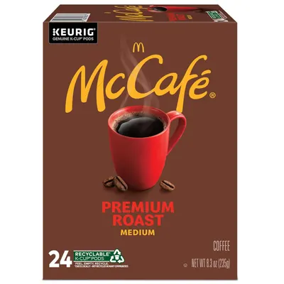Emphasizes the McCafe brand identity and McDonald's association to build trust and brand recognition for the coffee product.