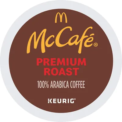Emphasizes the McCafe brand and product quality (Premium Roast, 100% Arabica Coffee) to build trust and brand recognition with shoppers.