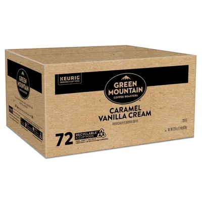 Communicates the quantity of pods included in the package and highlights the recyclable feature to inform shoppers of the value and environmental benefit.