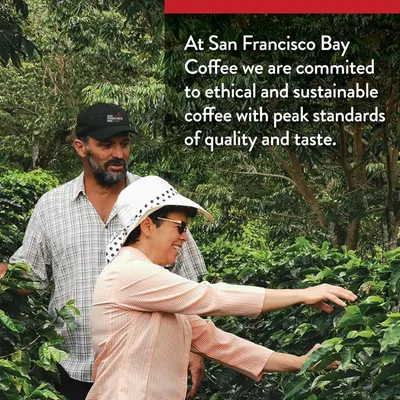 Communicates the brand's commitment to ethical and sustainable coffee sourcing with peak quality standards, building trust and emotional connection with shoppers who value responsible practices.