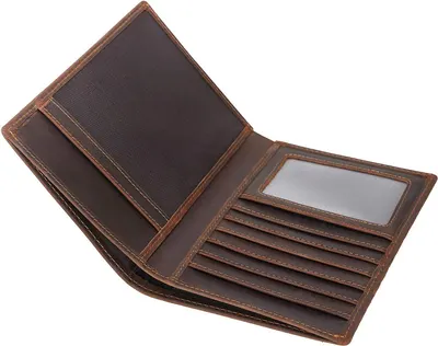 Displays the internal layout and organizational features of the wallet to help shoppers understand storage capacity and functionality.