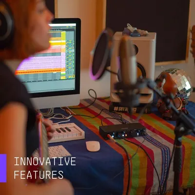Shows the product being used in a real-world music production environment to help shoppers visualize how it fits into their creative workflow.