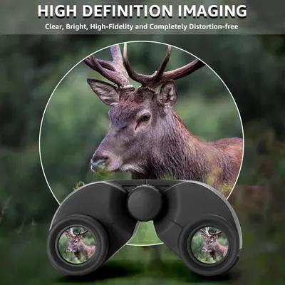 Demonstrates the binoculars superior image quality and clarity by showing a magnified, high-definition view of wildlife to reassure shoppers of the products optical performance.