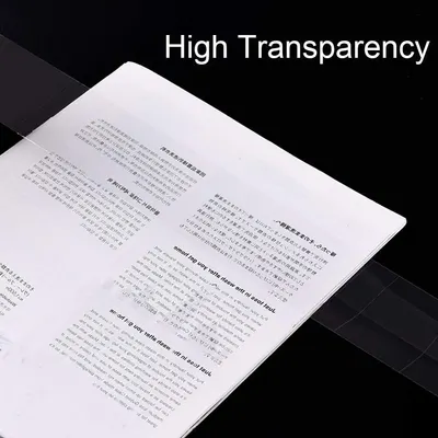 Communicates that the product offers high transparency, allowing clear visibility of text or content underneath, reassuring shoppers of its optical clarity and quality.
